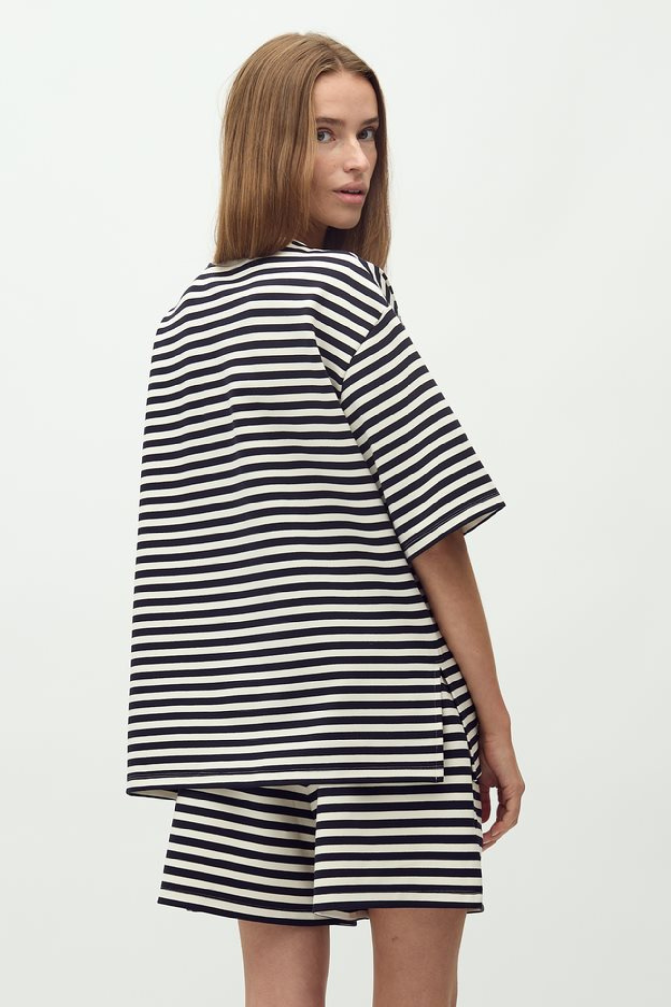 EMRYLIS BETSY STRIPE T-SHIRT - NIGHT SKY SUGAR STRIPE