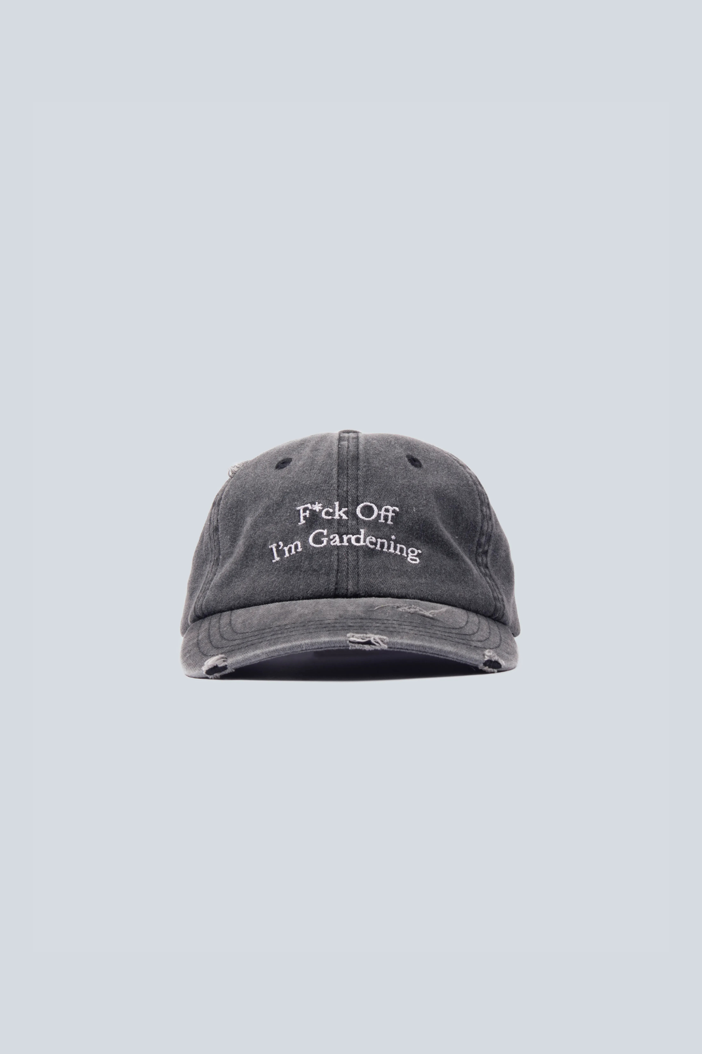"F*CK OFF" CAP DISTRESSED - WASHED CHARCOAL