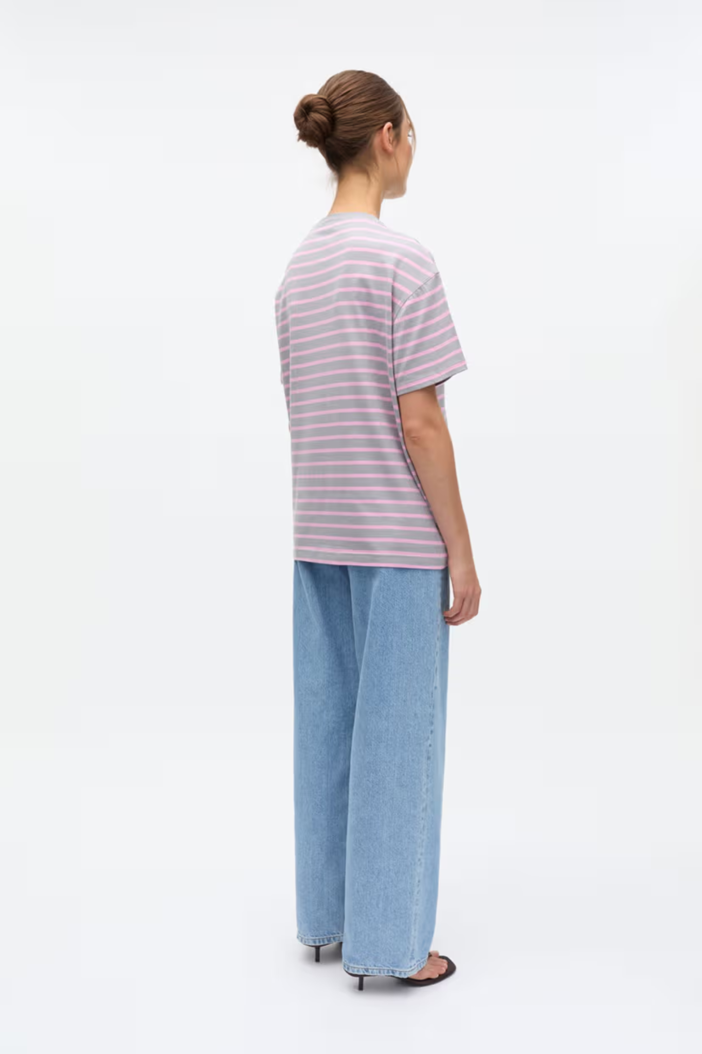 KULLA SS STRIPE T- SHIRT - BONBON GRAY STRIPE