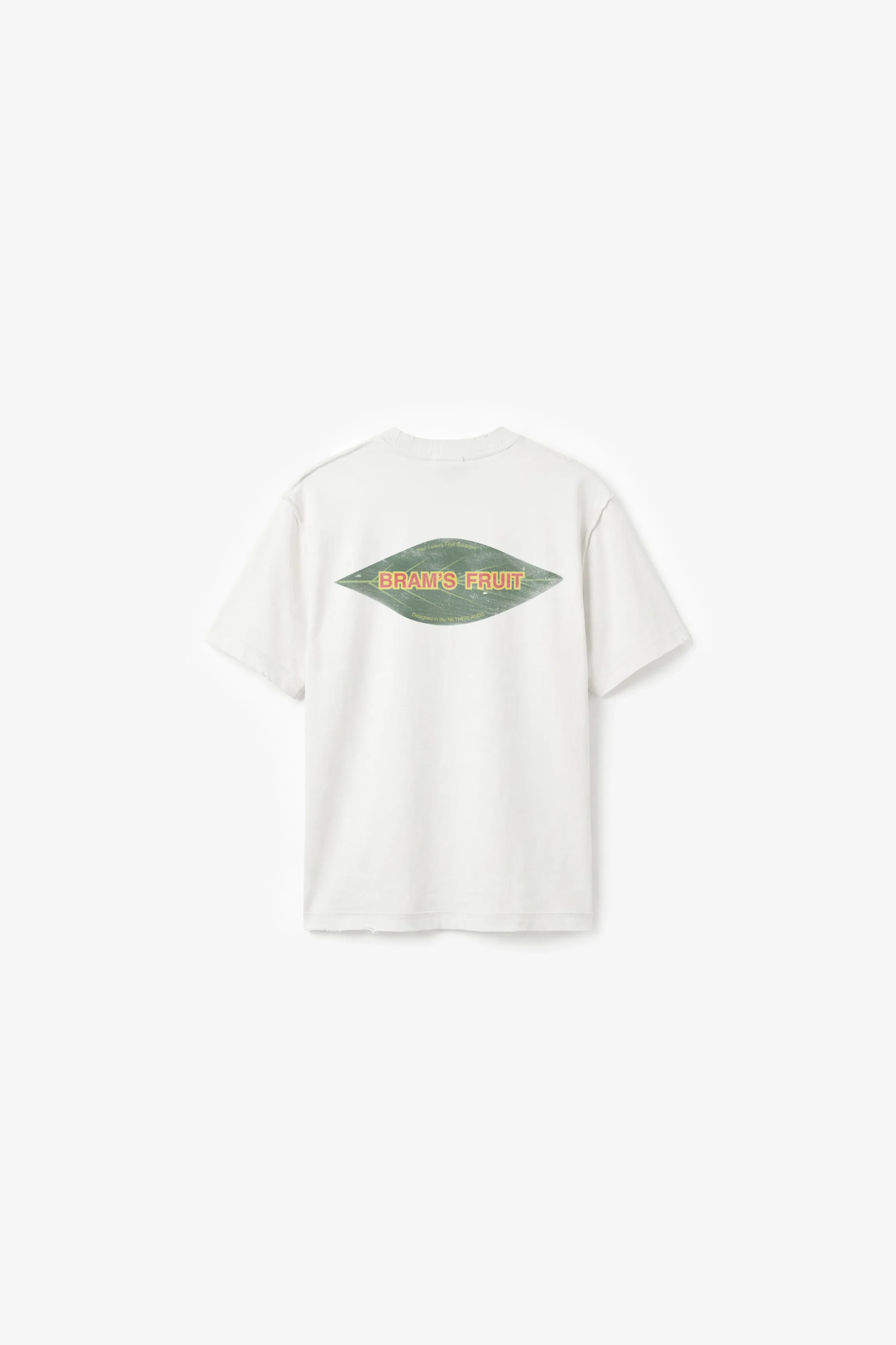 DISTRESEED LEAF T-SHIRT - OFF WHITE