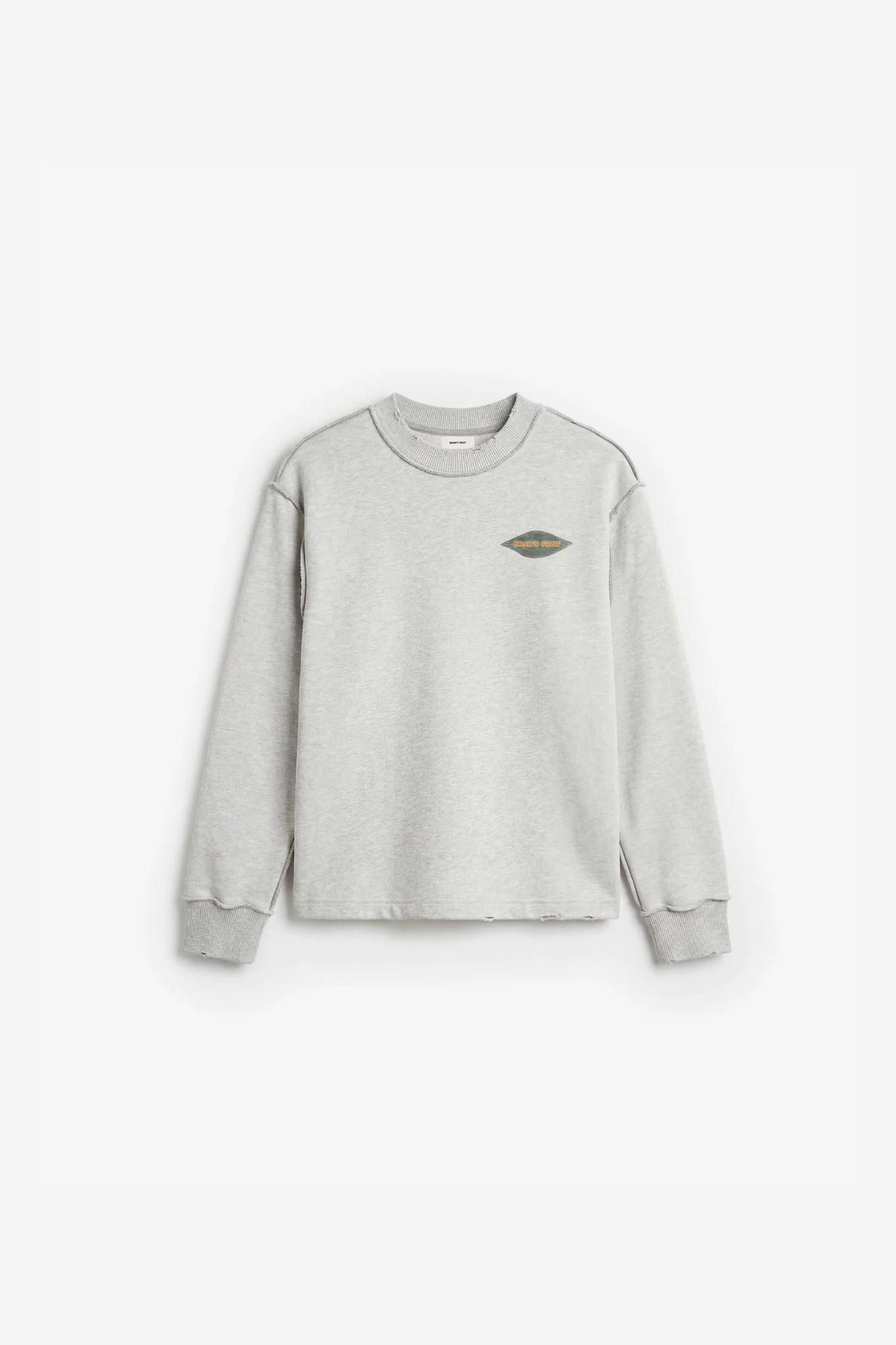 DISTRESEED LEAF LONGSLEEVE - GREY MELANGE