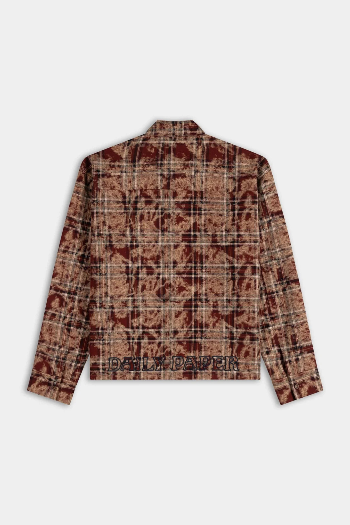 WASHED CHECK LS SHIRT - BURGUNDY