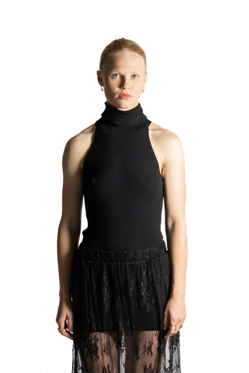 LAJOIA KNIT TOP - BLACK
