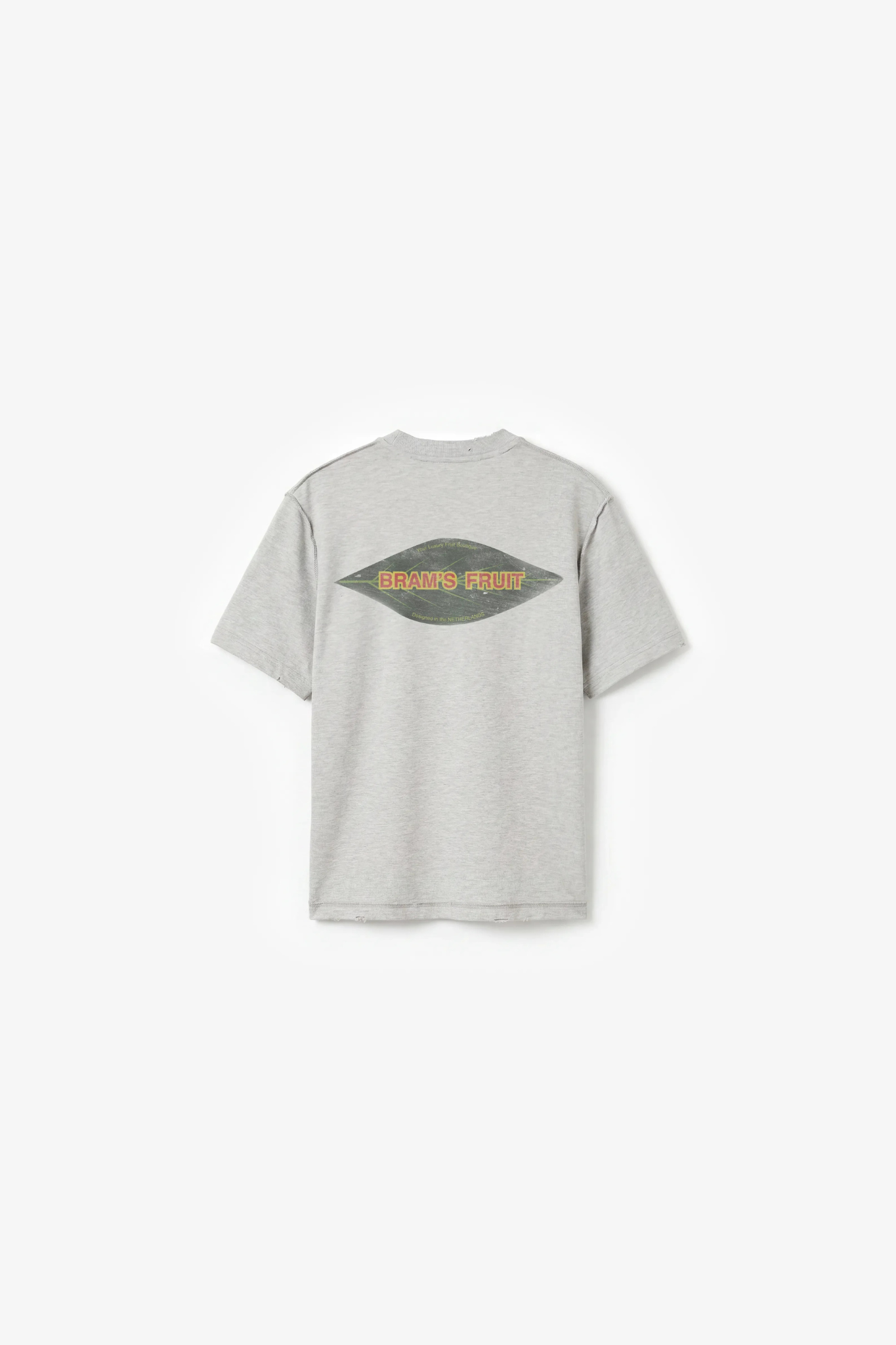 DISTRESEED LEAF T-SHIRT - GREY MELANGE
