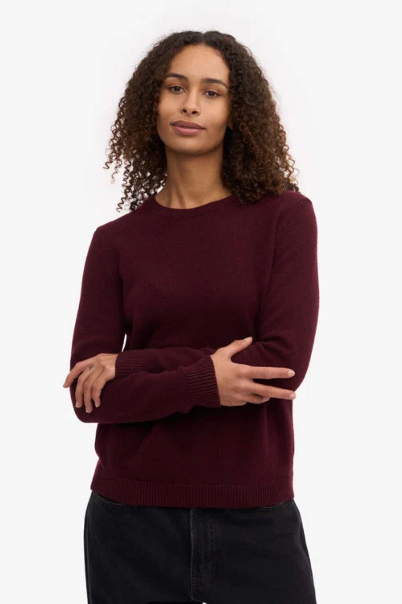 CLASSIC MERINO WOOL CREW - OXBLOOD RED
