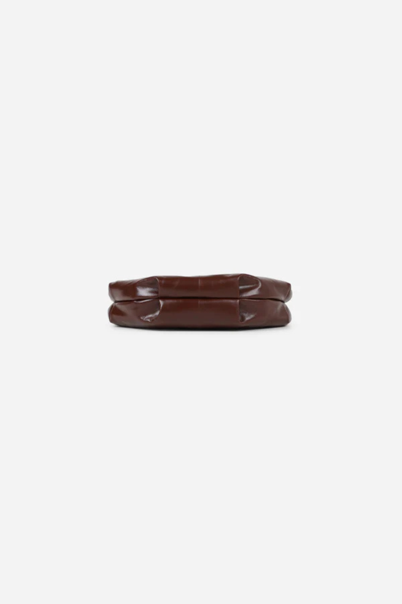 MOLLY SHINY WRINKLE LEATHER BAG - CHOCOLATE