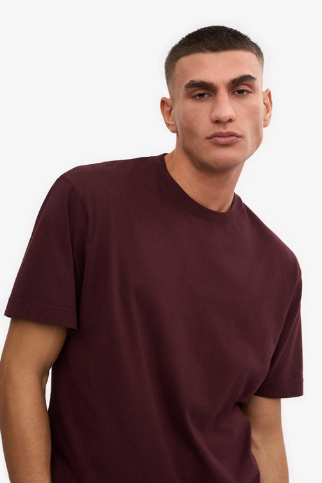 OVERSIZED ORGANIC T-SHIRT - OXBLOOD RED