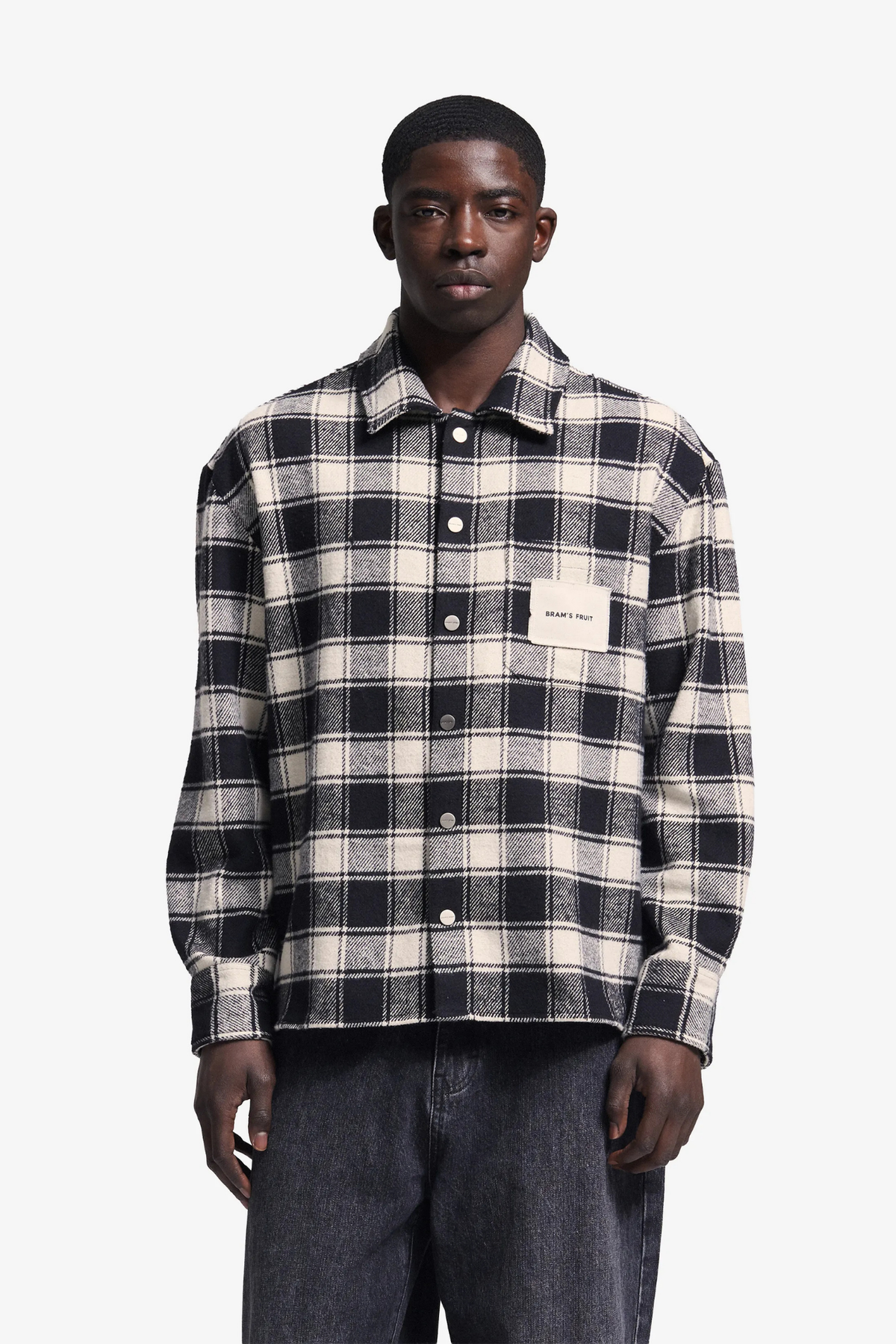 FLANEL OVERSHIRT - BLACK