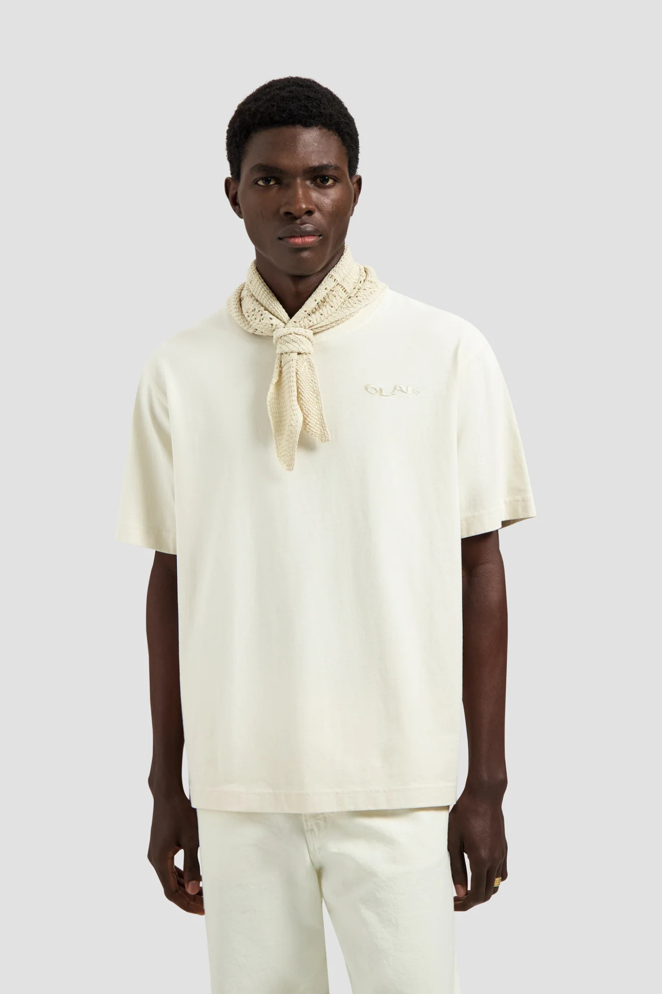RIPSTOP APPLIQUE RELAXED T-SHIRT - OFF WHITE
