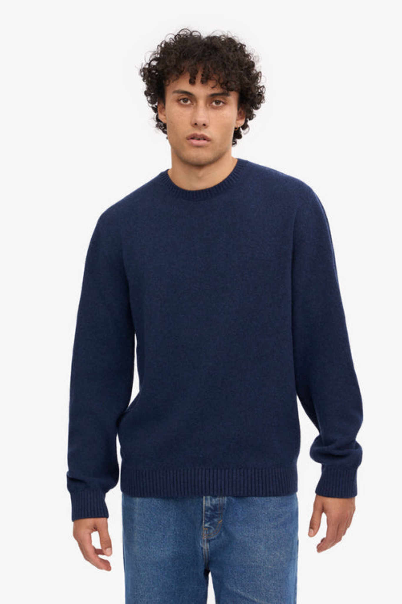 CLASSIC MERINO WOOL CREW - MARINE BLUE