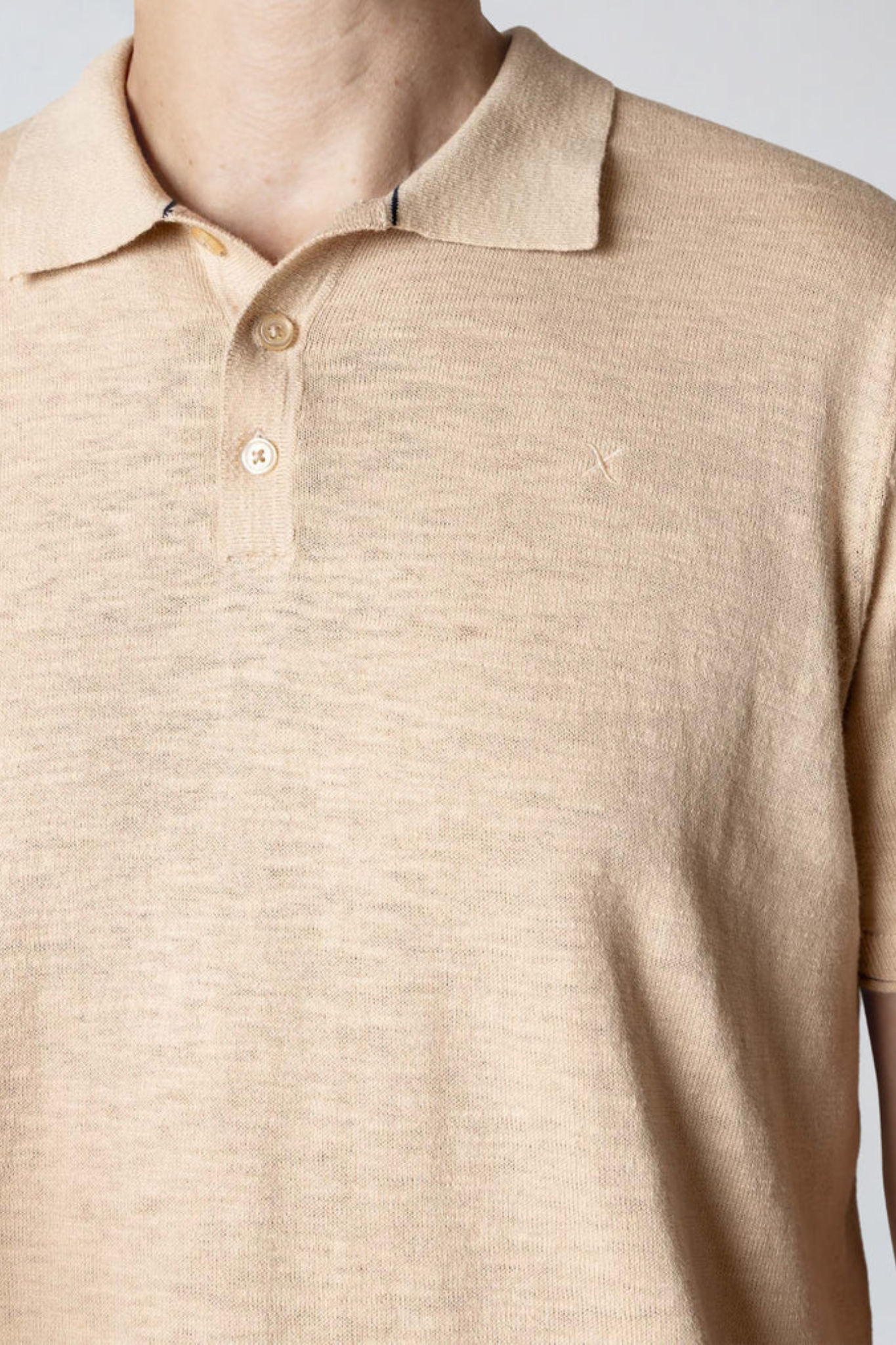 THOMAS KNITTED POLO - ECRU