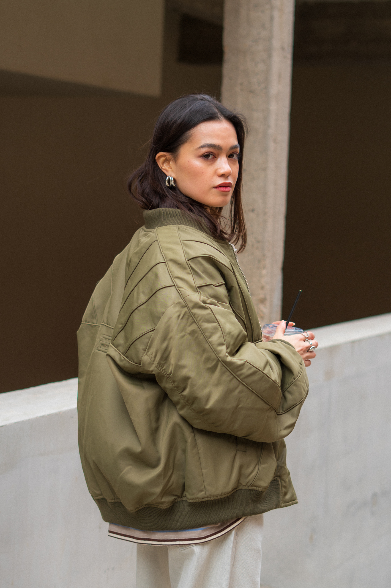 AURORA BOMBER JACKET - DUSKY GREEN