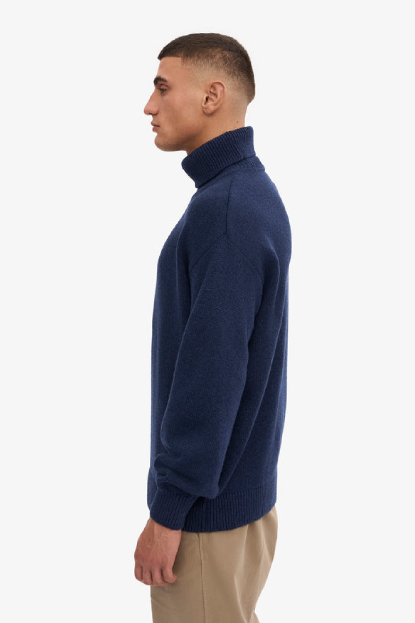 MERINO WOOL TURTLENCK - MARINE BLUE