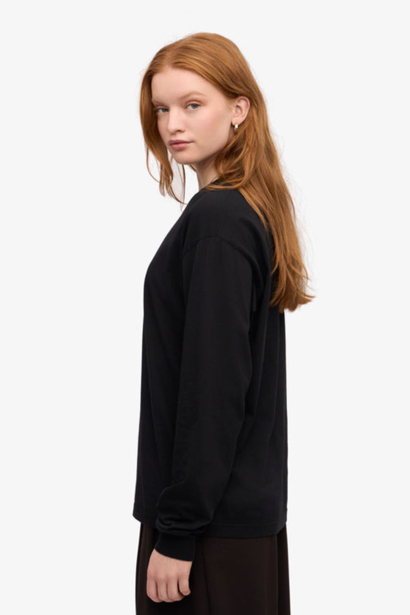 OVERSIZED ORGANIC LS T-SHIRT - DEEP BLACK