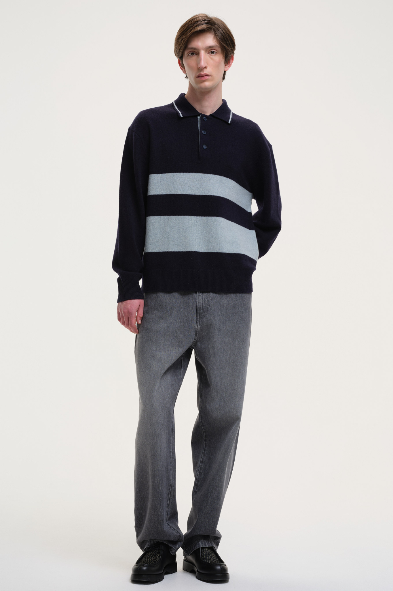 YOURHOUSE STRIPED POLO KNIT - NAVY