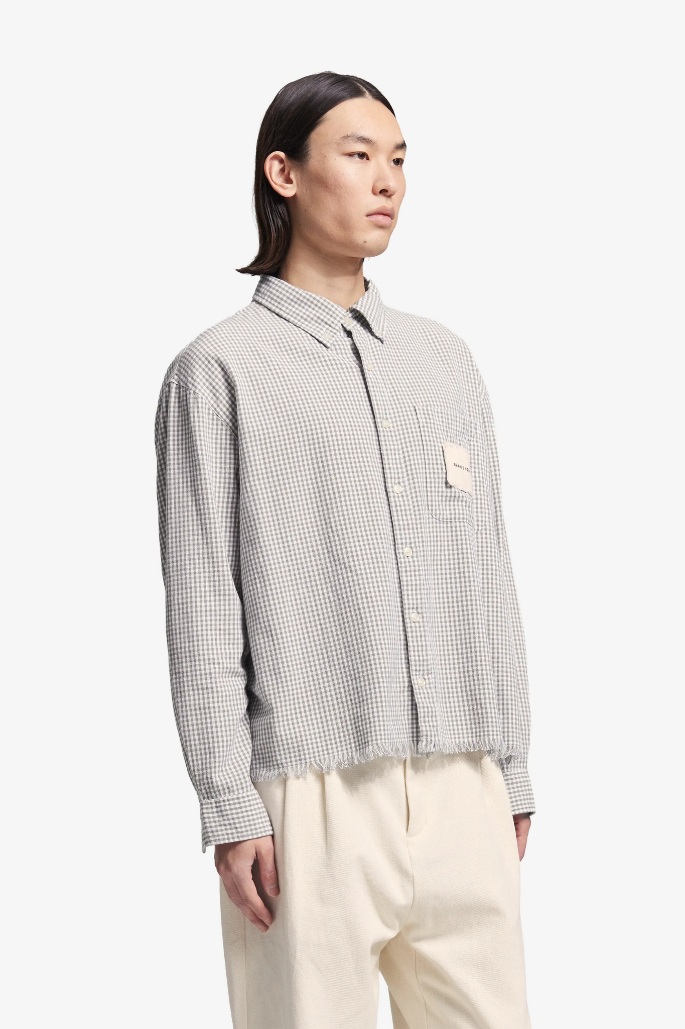 DISTRESSED FARMER'S LS SHIRT - OLIVE GREEN