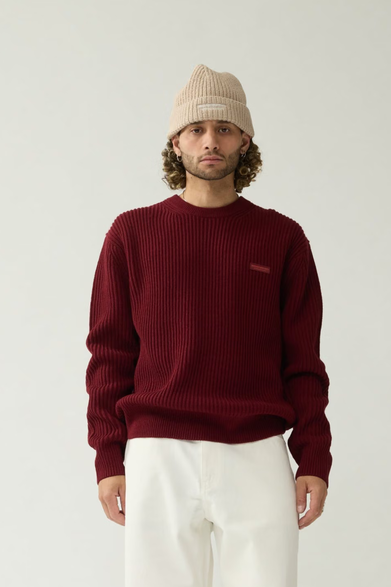 KNITTED CREWNECK - BURGUNDY