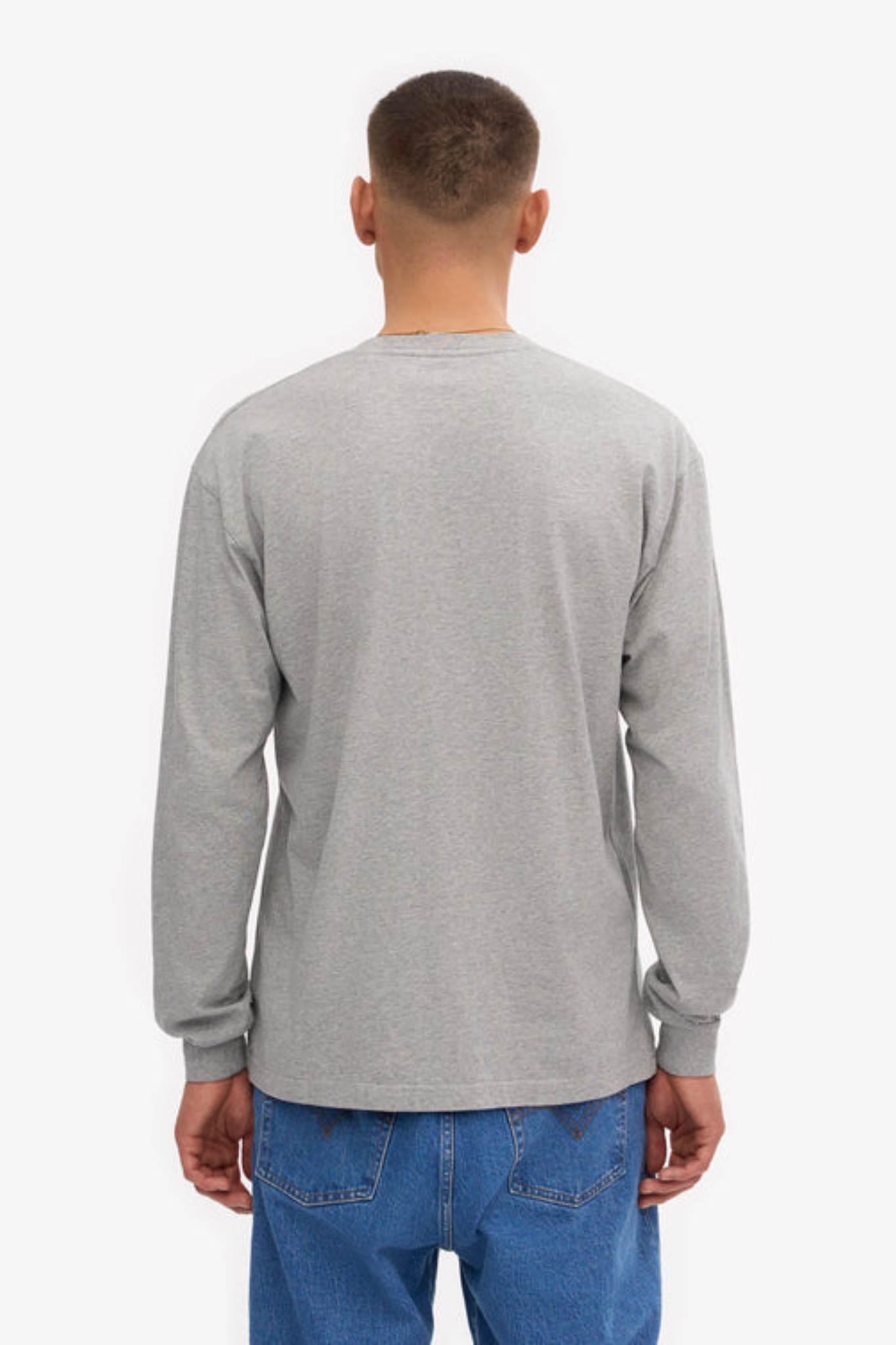OVERSIZED ORGANIC LS T-SHIRT - HEATHER GREY