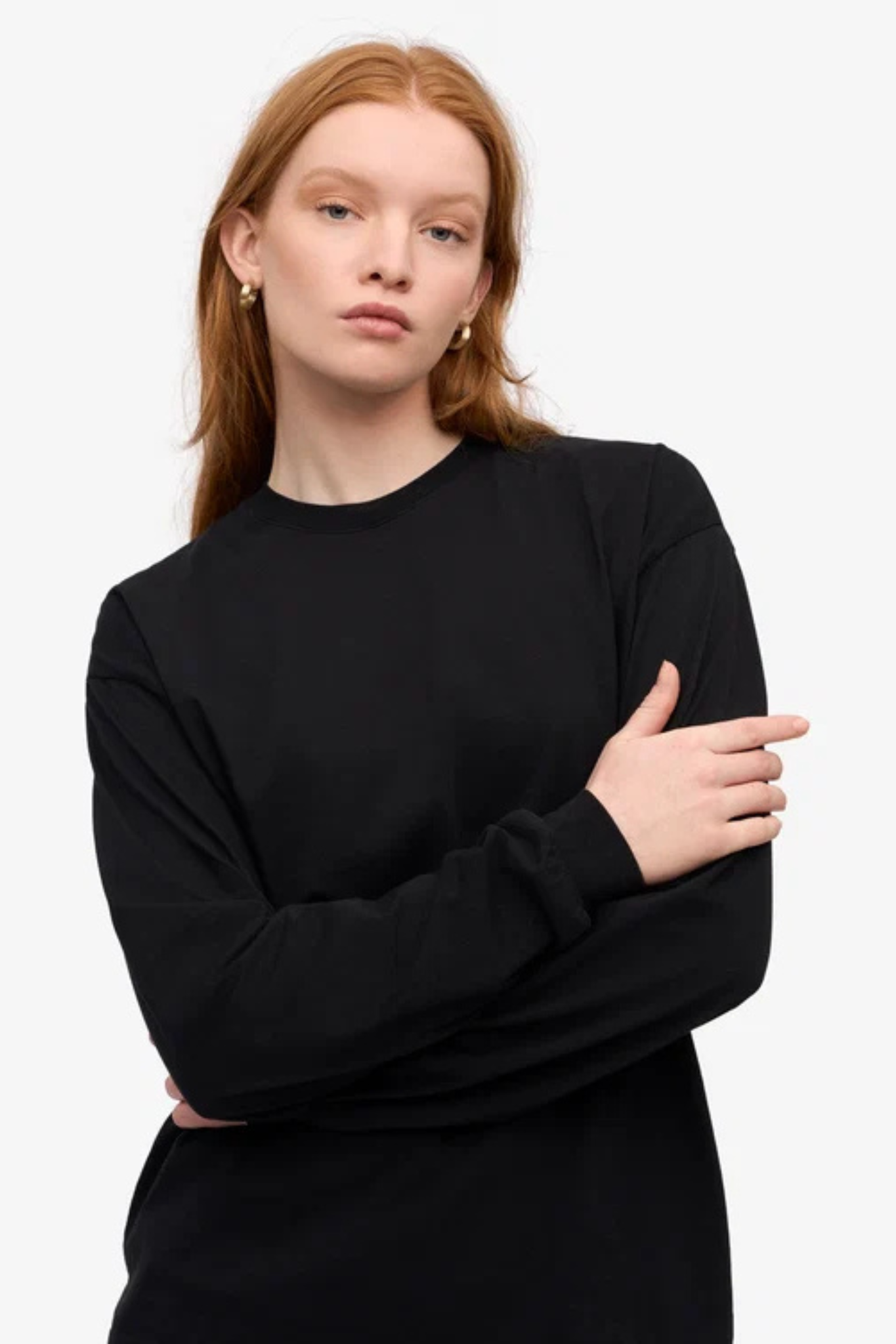 OVERSIZED ORGANIC LS T-SHIRT - DEEP BLACK