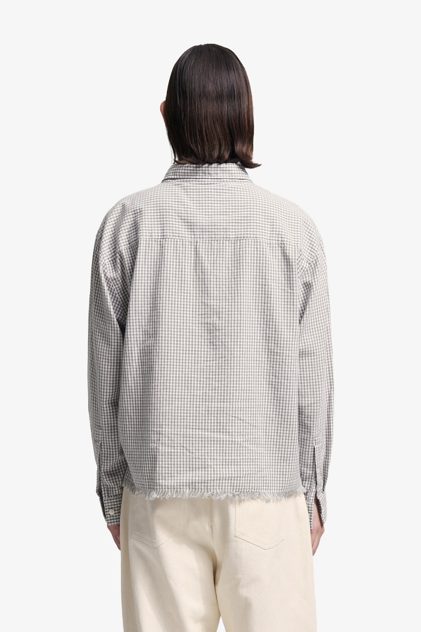 DISTRESSED FARMER'S LS SHIRT - OLIVE GREEN