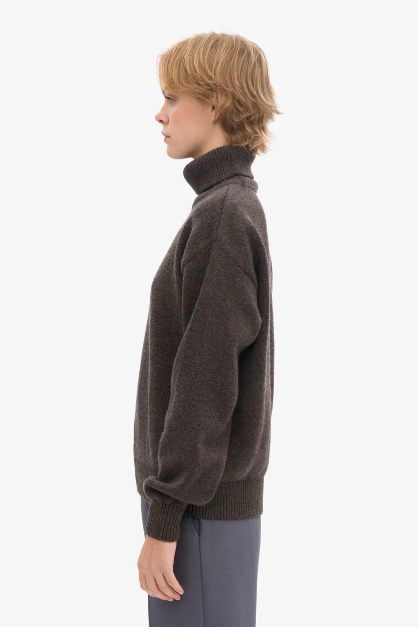 MERINO WOOL TURTLENECK WOMEN - COFFEE BROWN