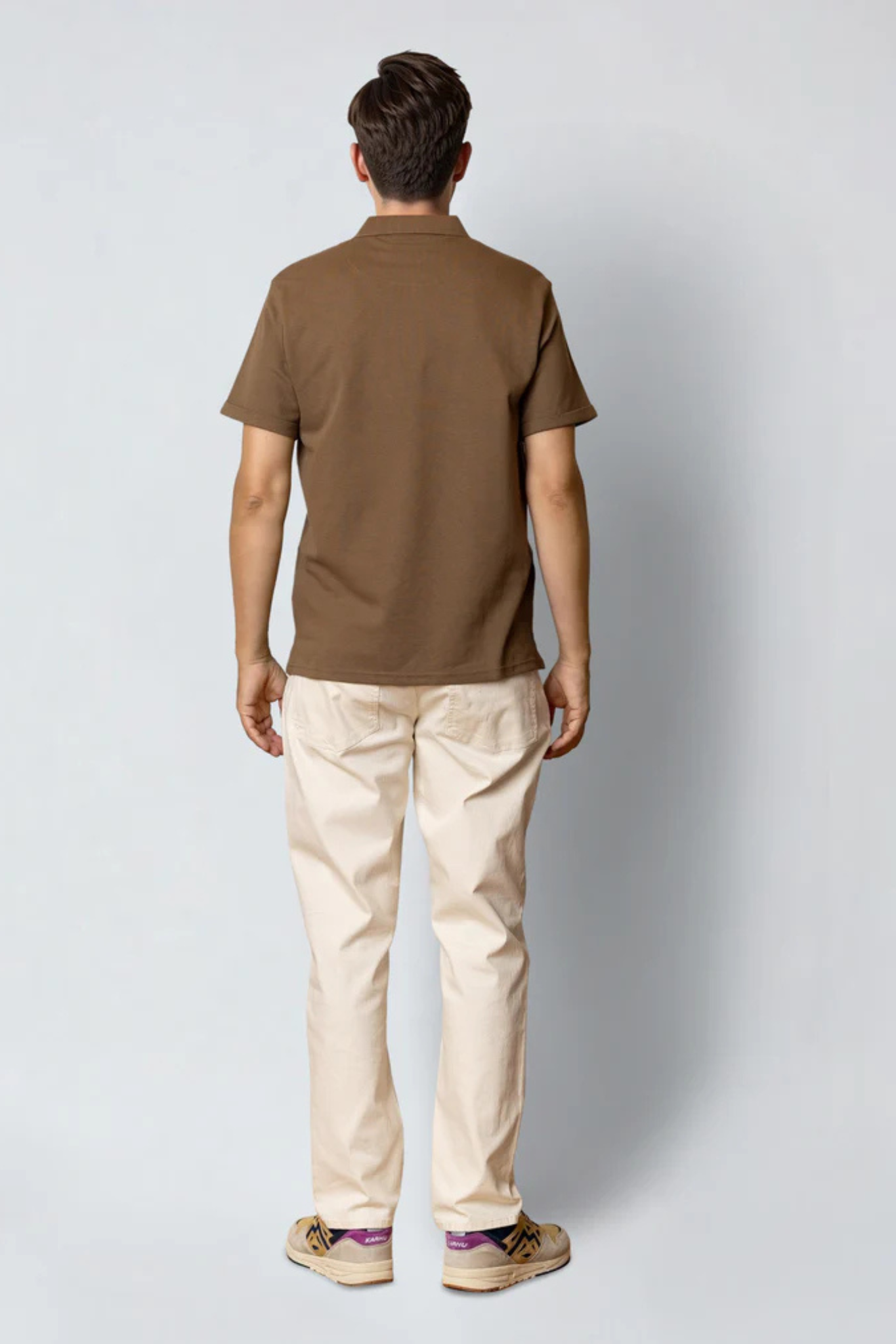 SILKERBORG STRETCH POLO - SHITAKE