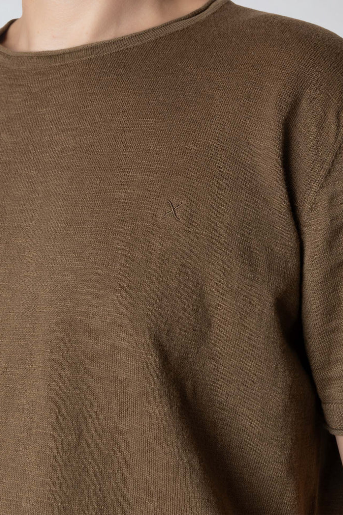 THOMAS KNITTED T-SHIRT - SHITAKE