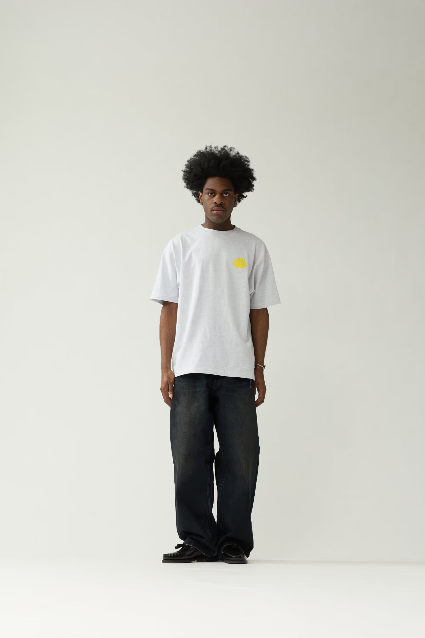 LOGO T-SHIRT - ASH LEMON