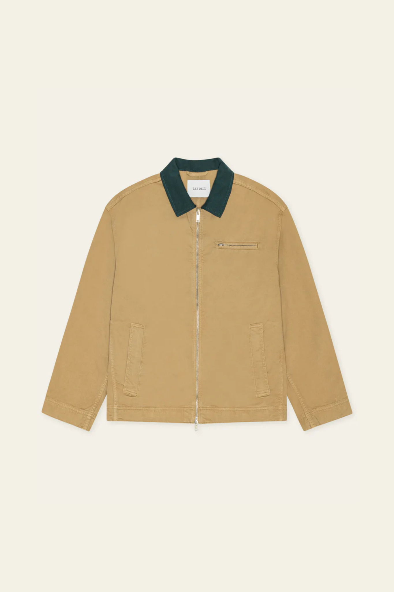 TWILL ZIPPER JACKET - INCENSE BEIGE