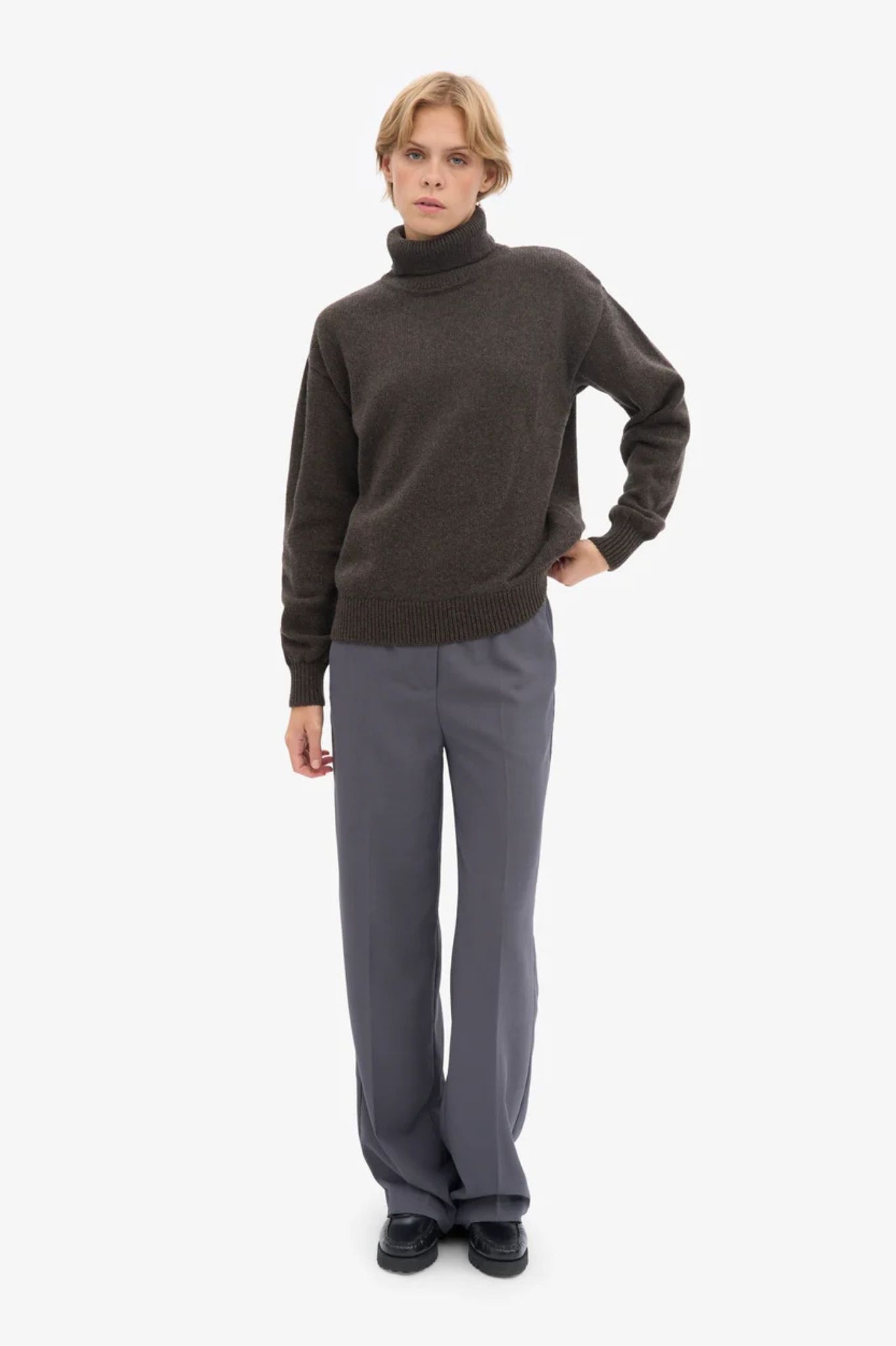 MERINO WOOL TURTLENECK WOMEN - COFFEE BROWN
