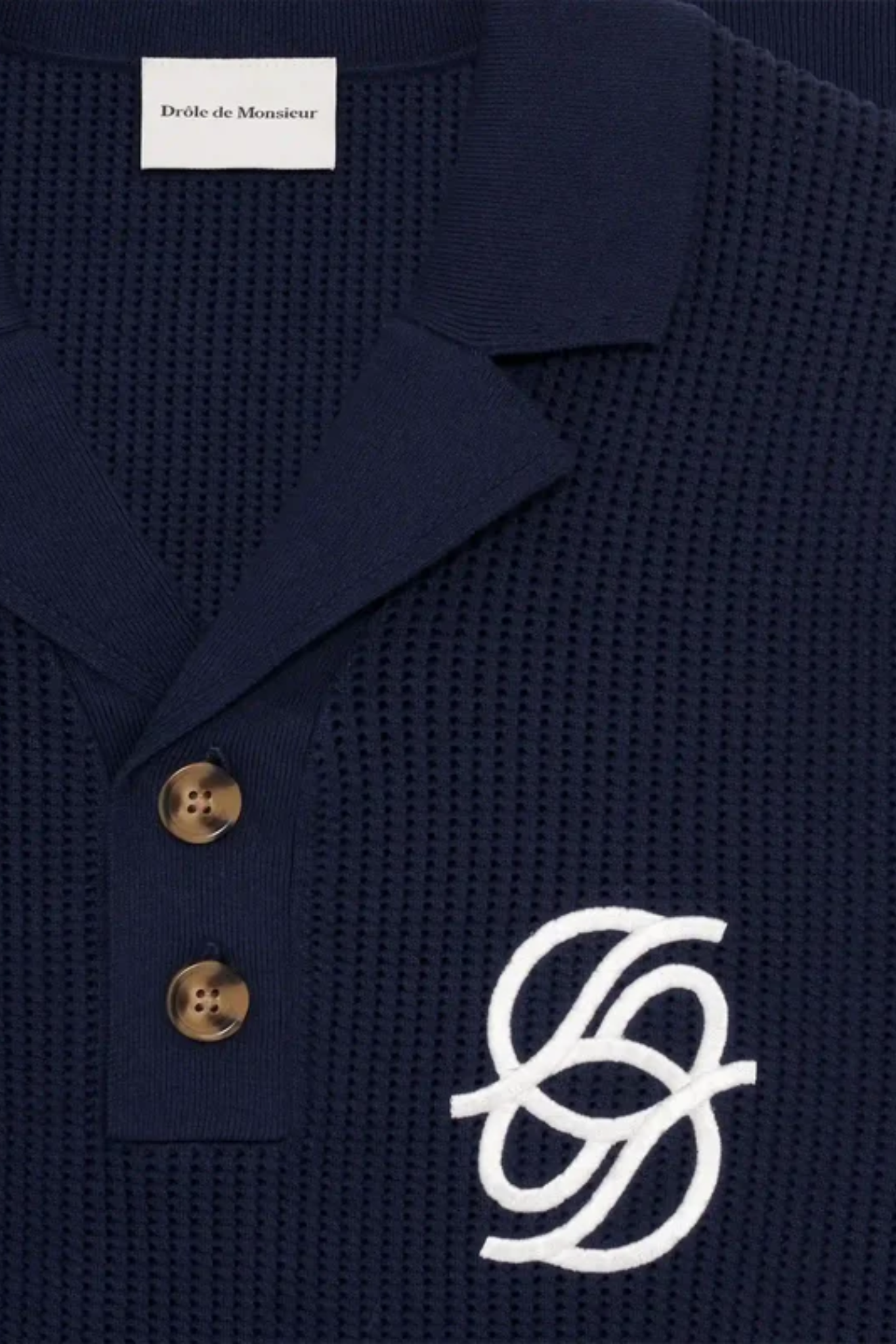 POLO MAILLE MONOGRAMME - NAVY