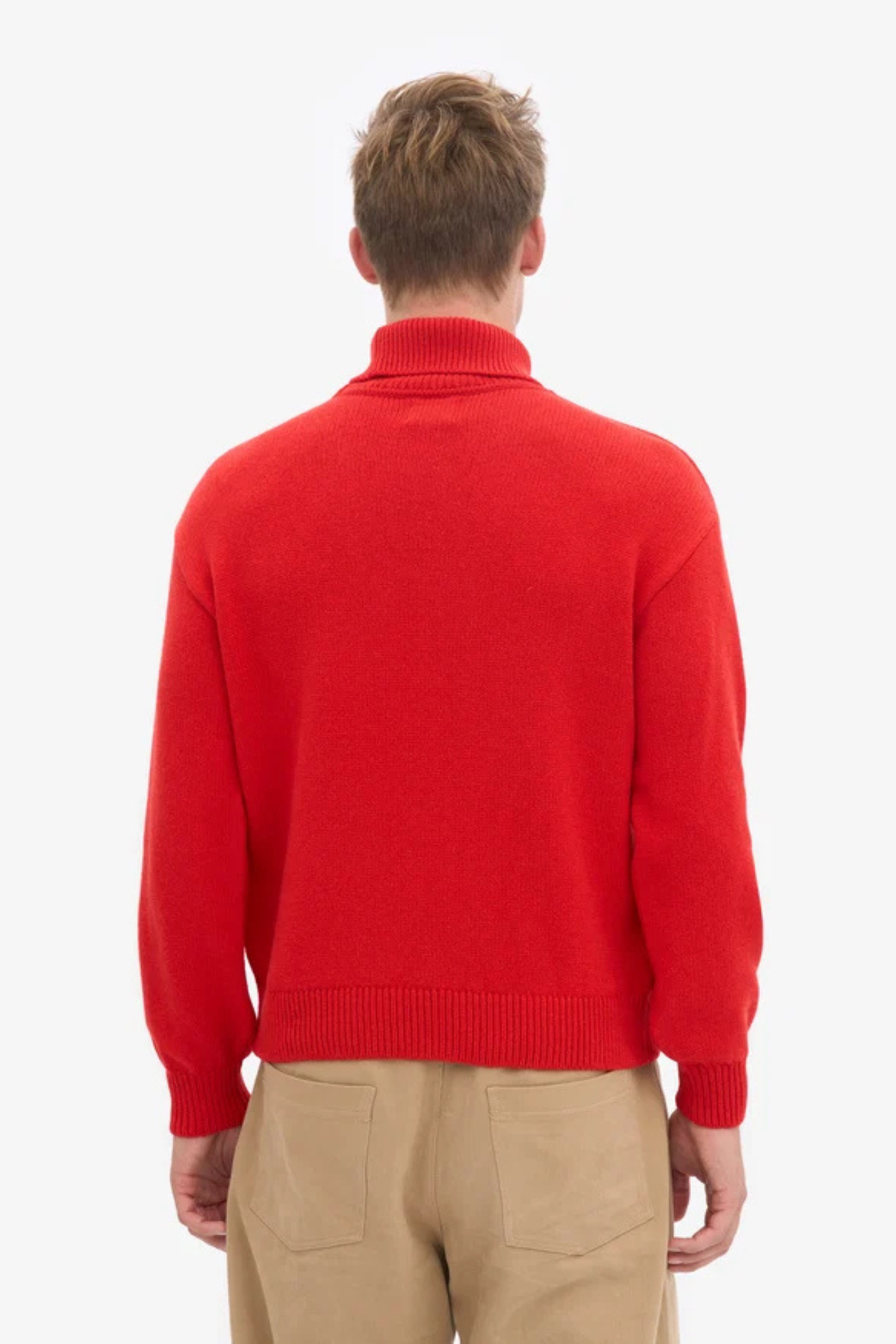MERINO WOOL TURTLENECK WOMEN - RED TANGERINE