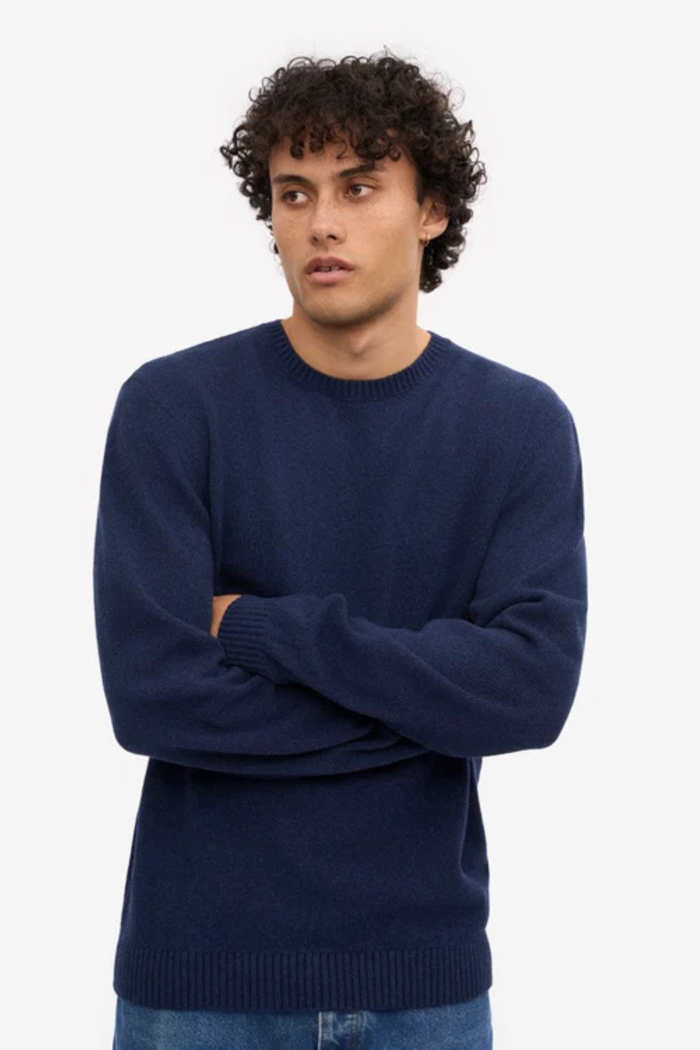 CLASSIC MERINO WOOL CREW - MARINE BLUE