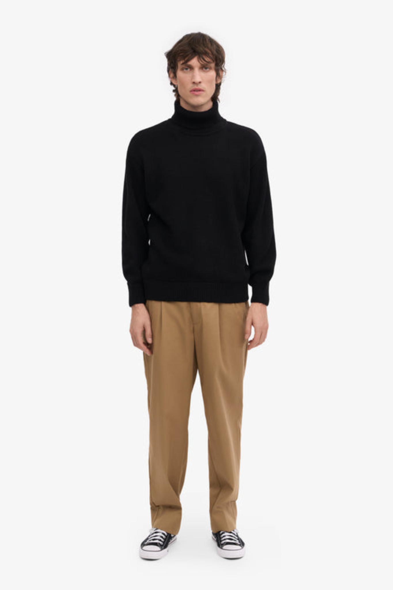 MERINO WOOL TURTLENECK - DEEP BLACK