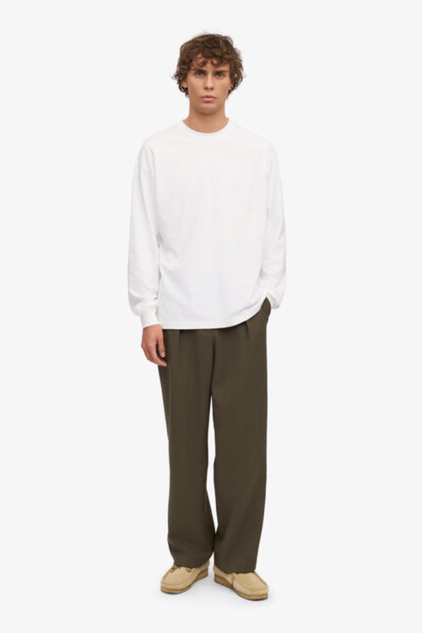 OVERSIZED ORGANIC LS T-SHIRT - OPTICAL WHITE