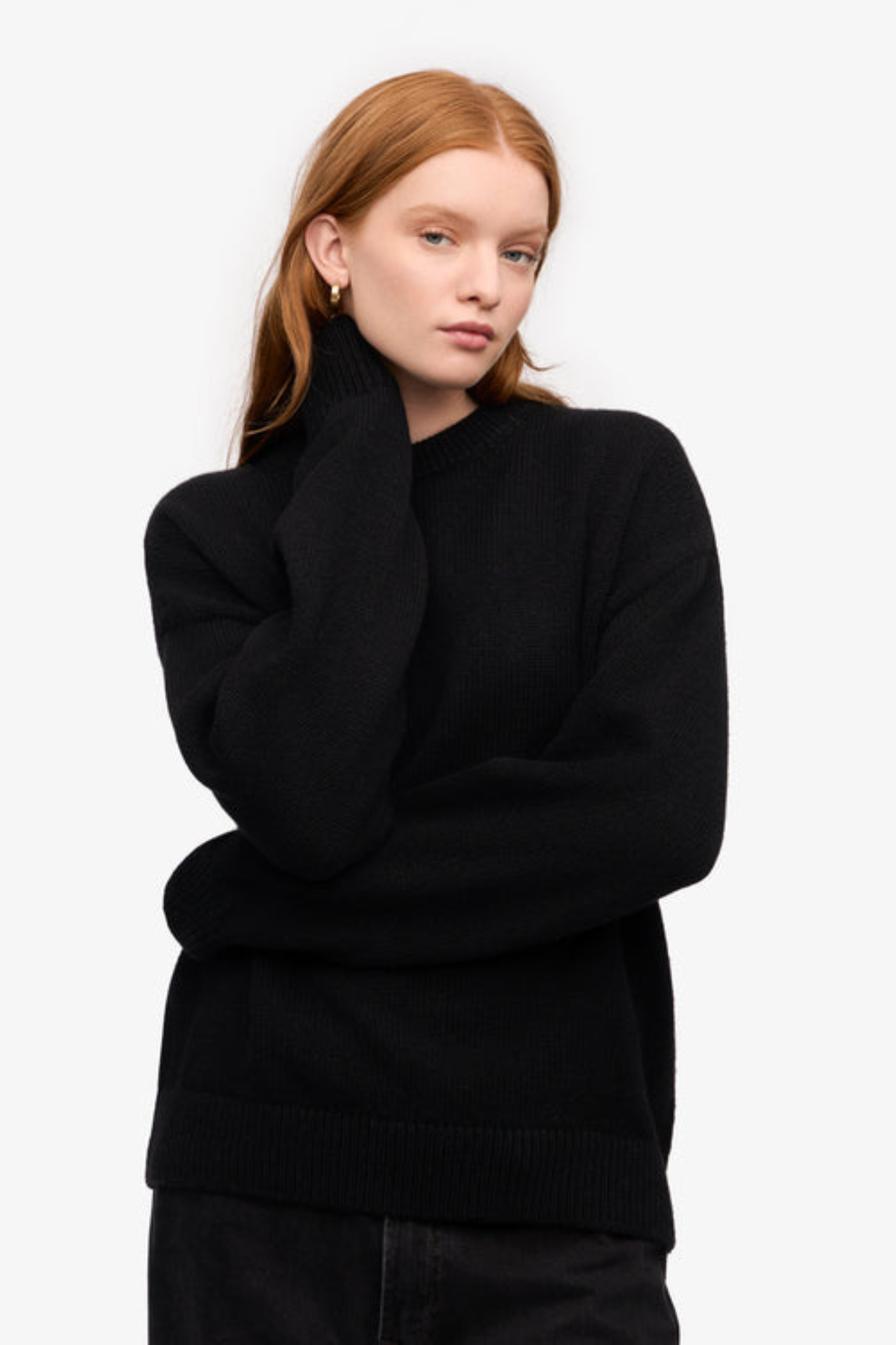 CLASSIC MERINO WOOL CREW - DEEP BLACK