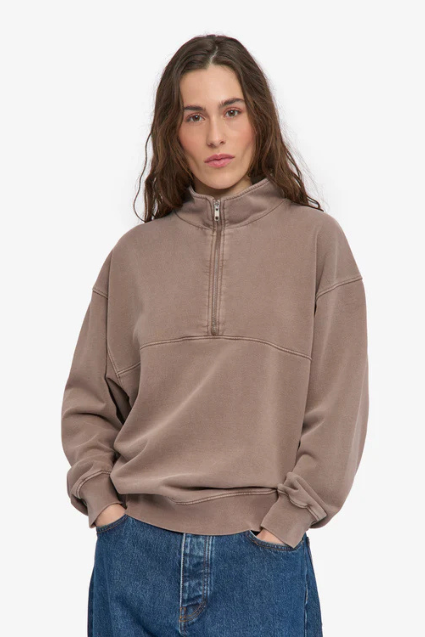 ORGANIC QUARTER ZIP - FADED KHAKI