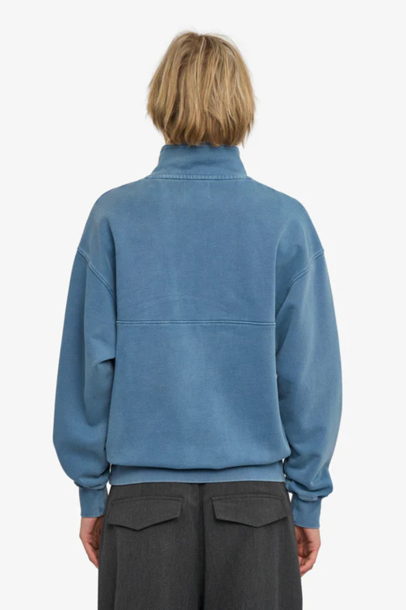 ORGANIC QUARTER ZIP - FADED INDIGO