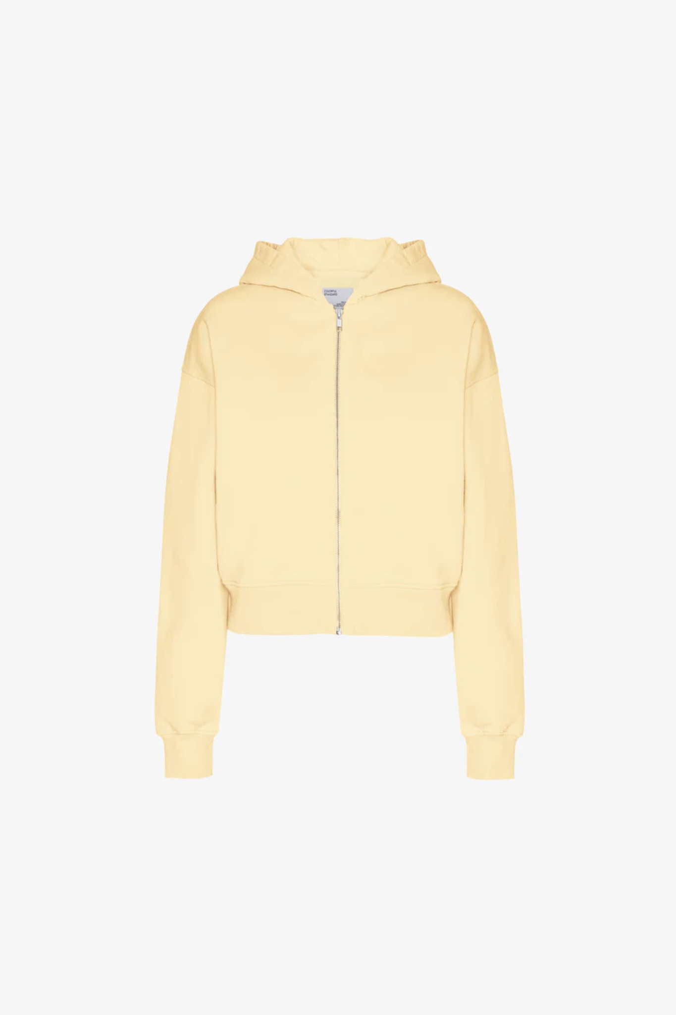 ORGANIC CROP ZIP HOODIE - SOFT YELLOW