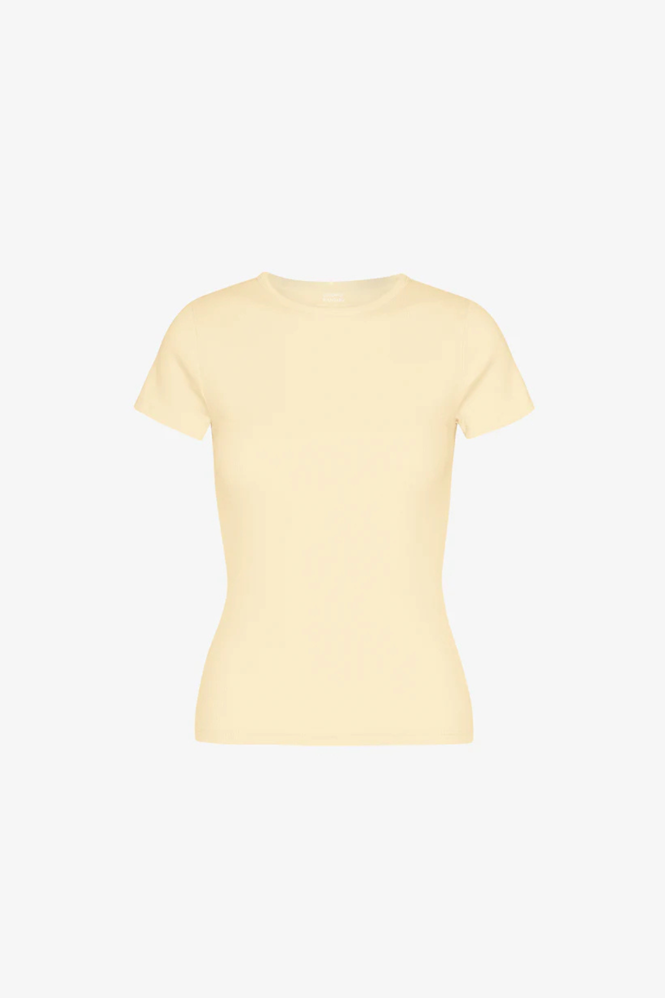 ORGANIC RIB SS T-SHIRT - SOFT YELLOW