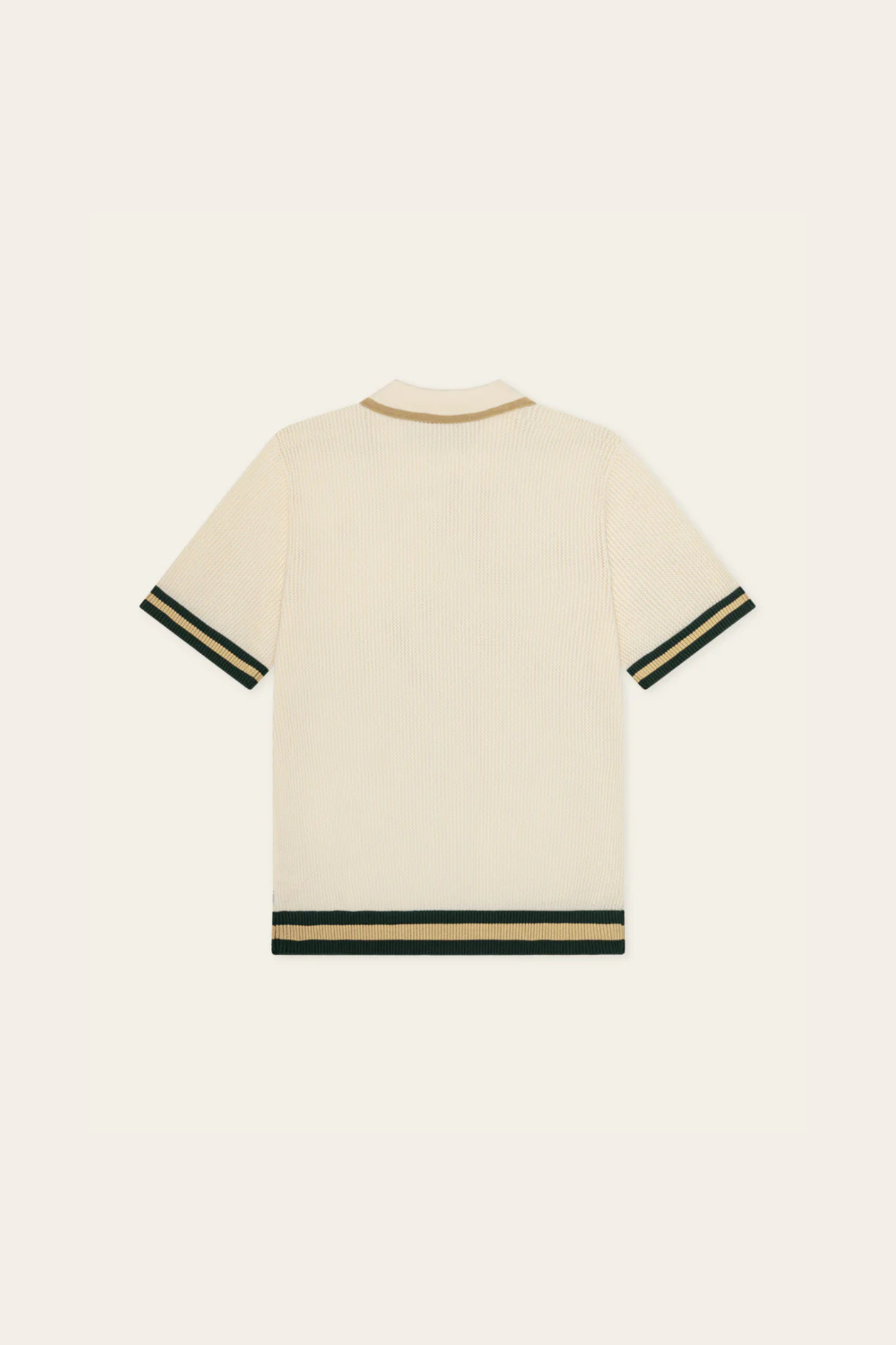 LACE KNITTED POLO - EGGNOG WHITE