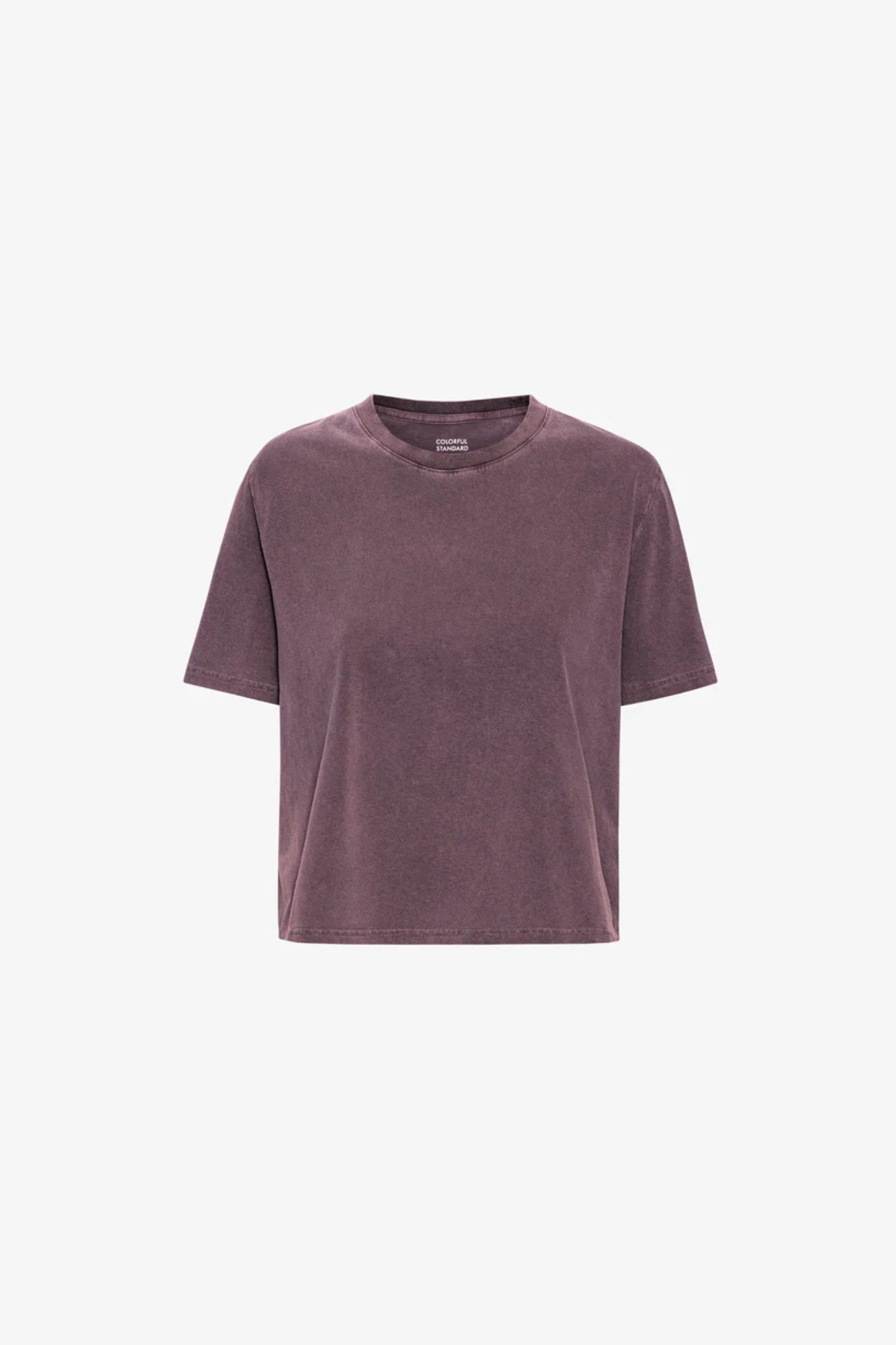 ORGANIC BOXY CROP T-SHIRT - FADED GRAPE