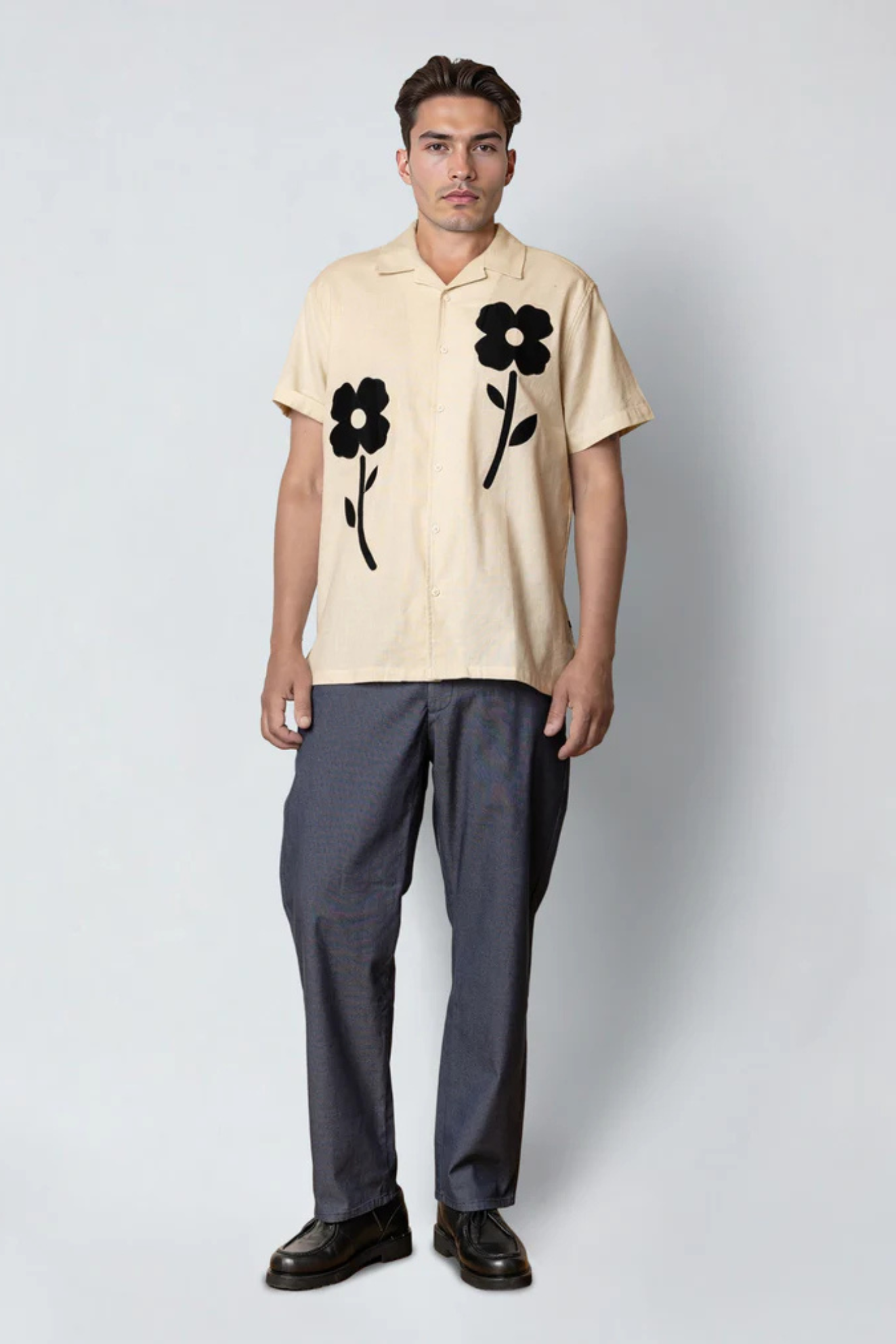 MARSEILLE DOBBY CHINOS PANTS - NAVY