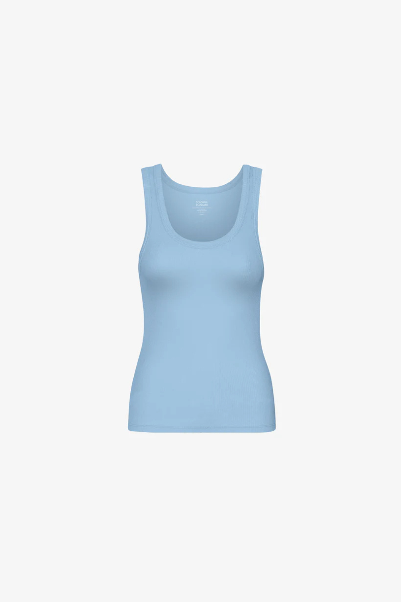 ORGANIC RIB TANK TOP WOMEN - SEASIDE BLUE