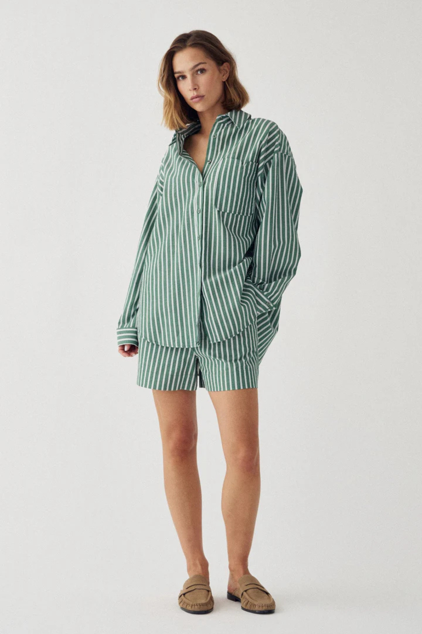 MARLON SHIRT - DRAYTON GREEN STRIPE