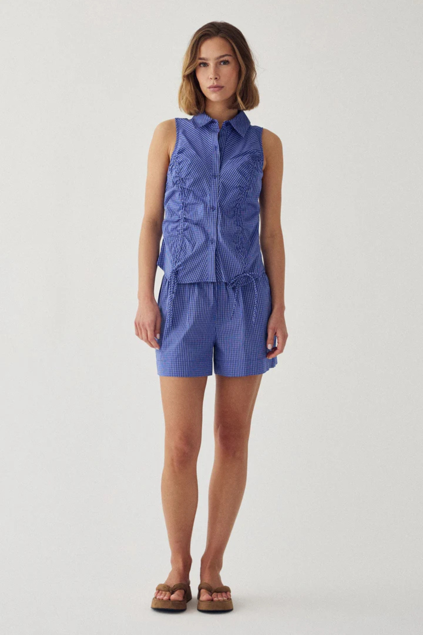 MARIAN MW SHORTS - DAVY BLUE CHECK