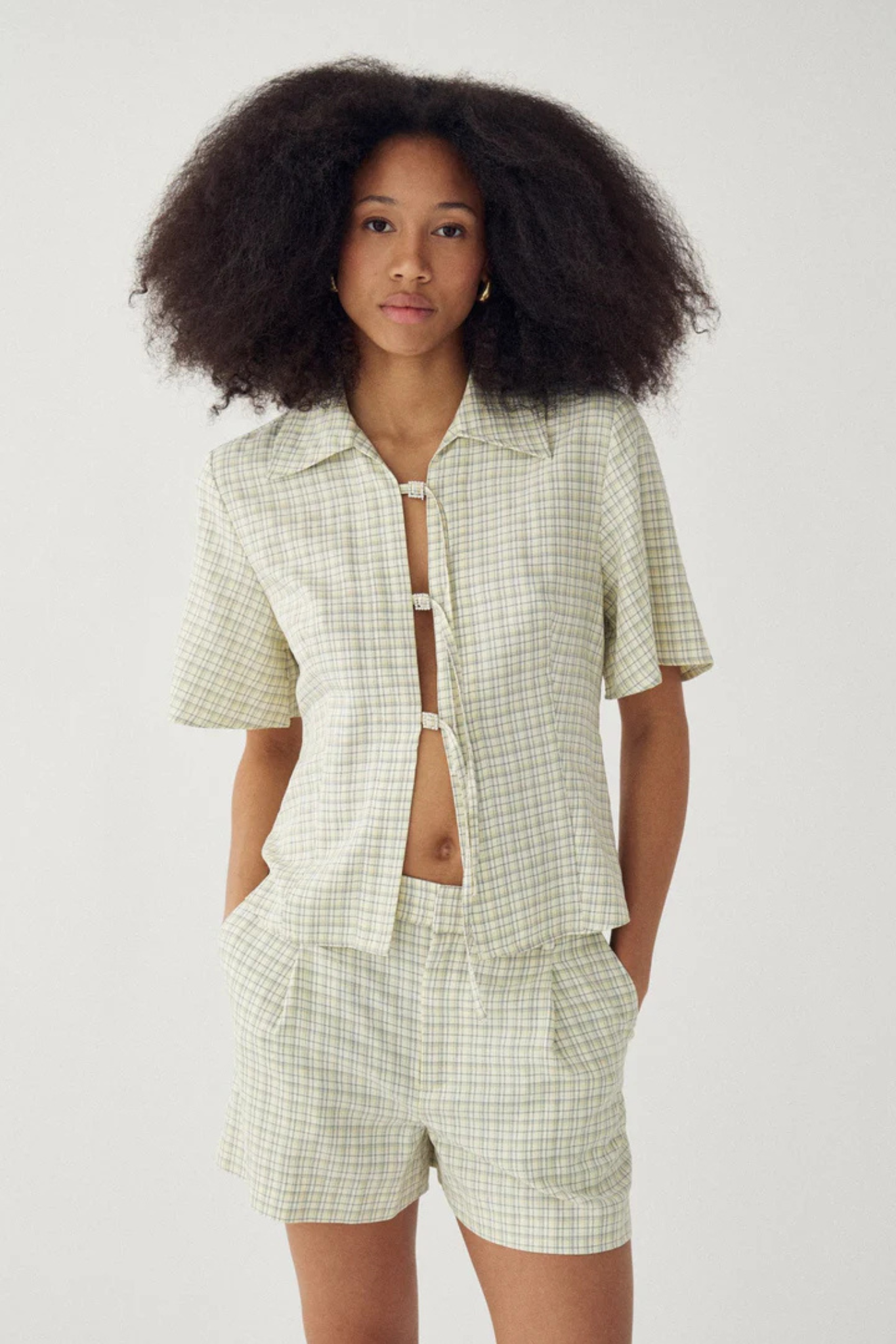 MIKO BLOUSE - DENNY YELLOW CHECK