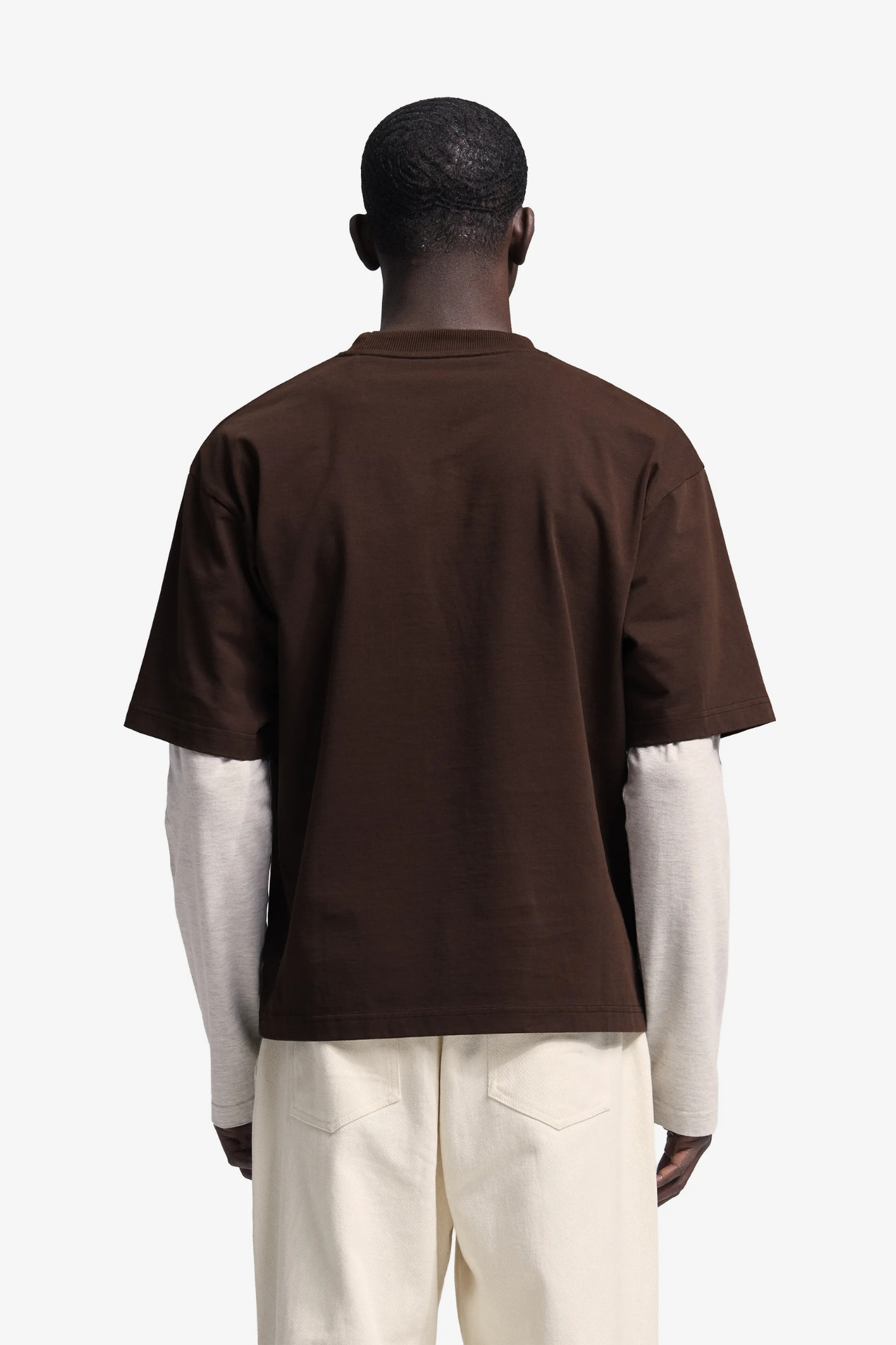 DOUBLE LAYER T-SHIRT - BROWN