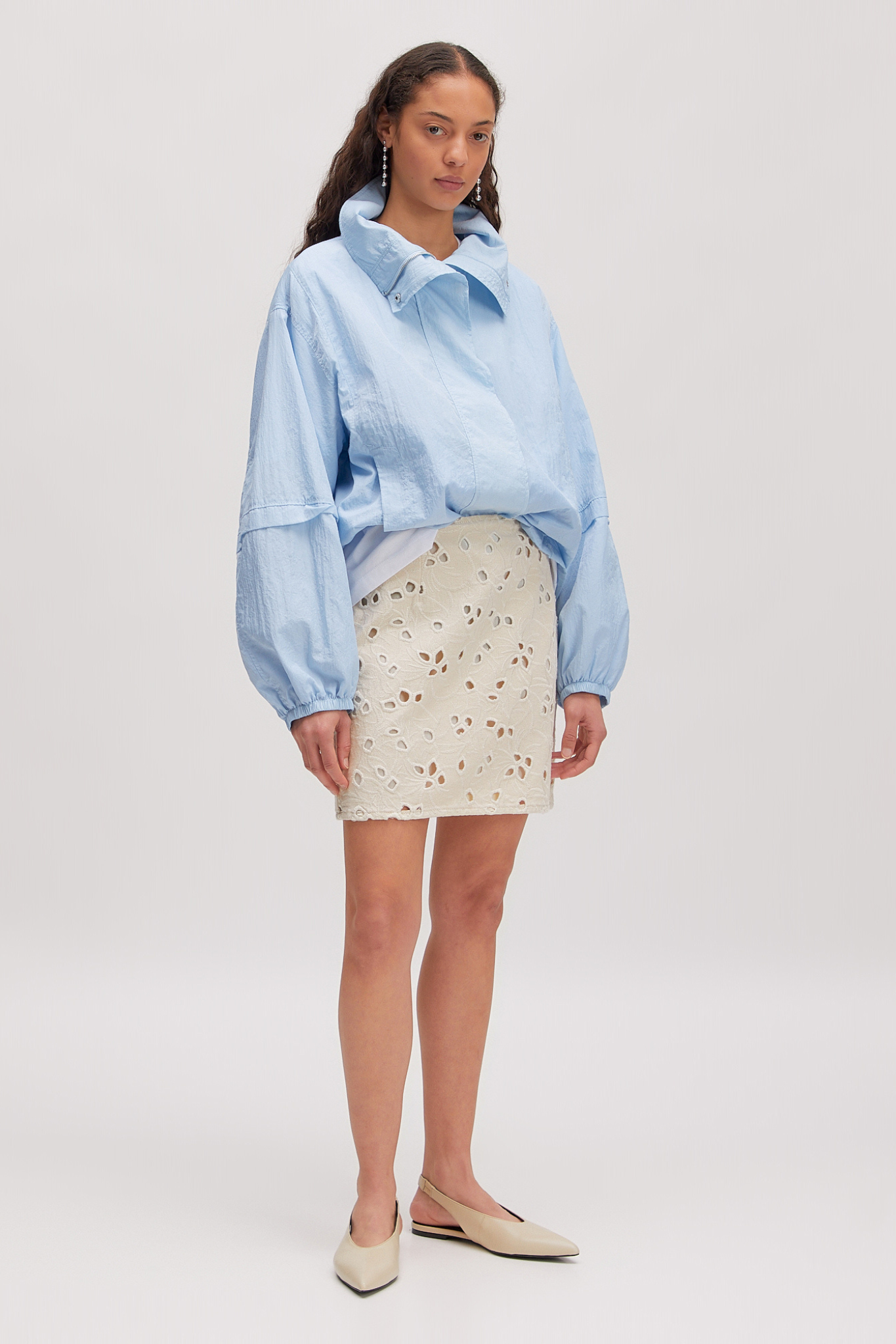 JOSIE DENIM SKIRT - NATURAL BEIGE