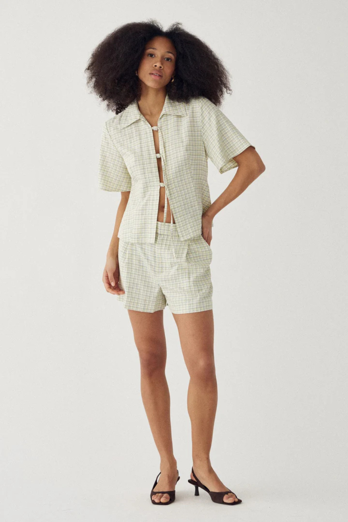 MIKO BLOUSE - DENNY YELLOW CHECK